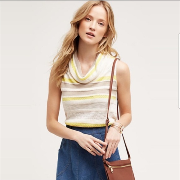 Anthropologie Tops - Anthropologie Dolan Blouse Small Striped Cowl Neck
